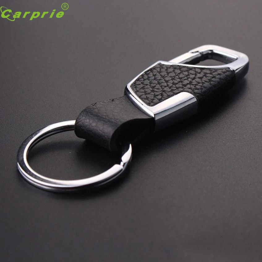 Mens Leather Creative Metal Keyfob Gift-Car Keyring Keychain Key Chain Ring