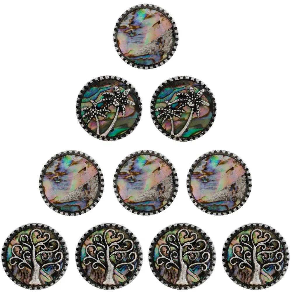 

Natural Round Shell Charm 18mm Snap button For Earring Jewelry Making DIY Shell Necklace Accessories Bracelet Charm Snap Jewelry