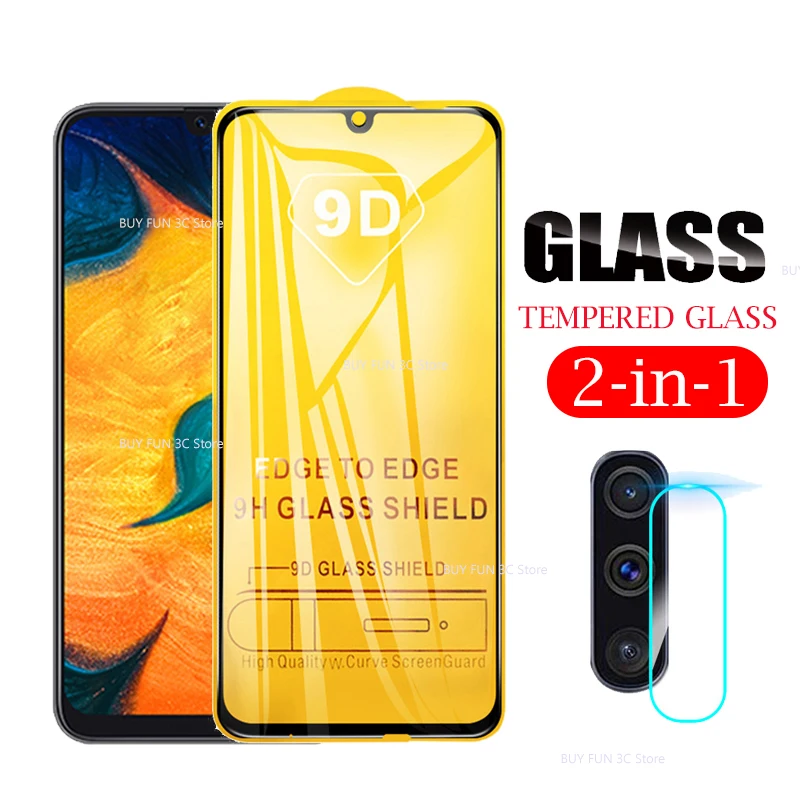 

2-in-1 9D Camera Lens Film Tempered Glass for Samsung galaxy A50 A30 Glass Protective Glass for Samsung a30 A10 A70 a505f a305