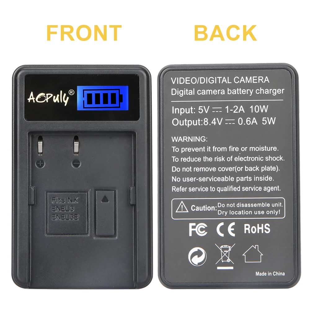 AOPULY 2 шт. EN EL3e ENEL3e EL3 батарея + ЖК зарядное устройство USB для Nikon D300S D300 D100 D200 D700 D70S D70