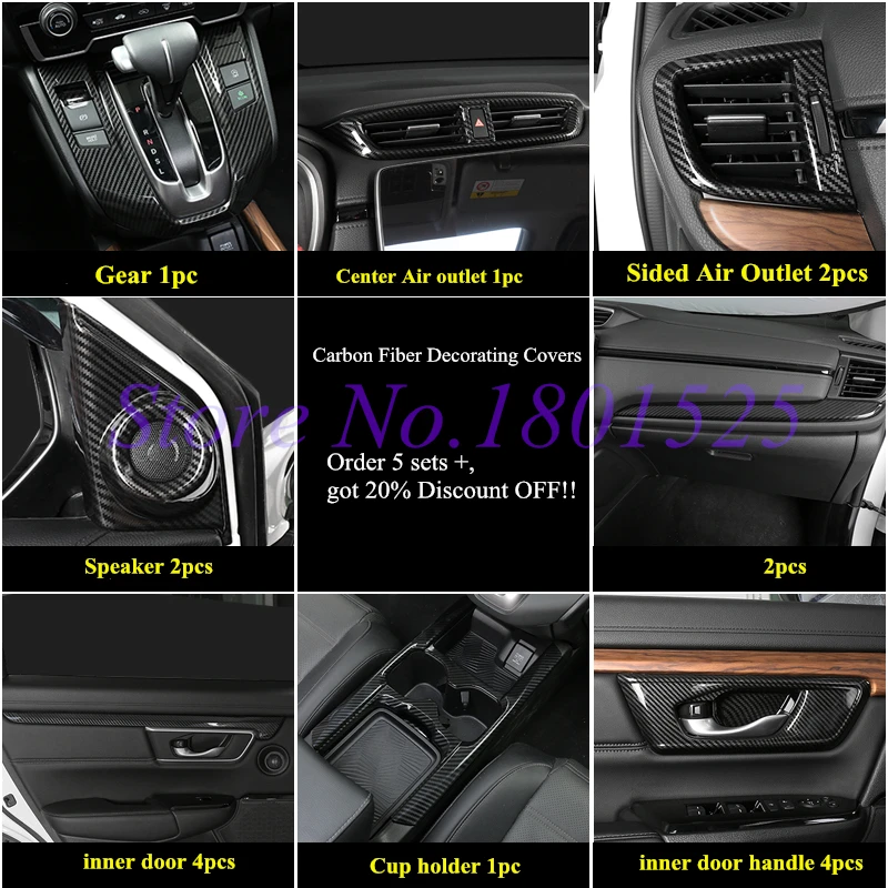 

NEW Arrival Car internal carbon fiber accessories for Honda C-RV crv 2017 2018