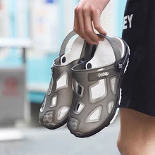 Новинка; садовые Вьетнамки; водонепроницаемая обувь; мужские быстросохнущие летние пляжные шлепанцы; водонепроницаемые прозрачные сандалии; Hombre; спортивные слипоны