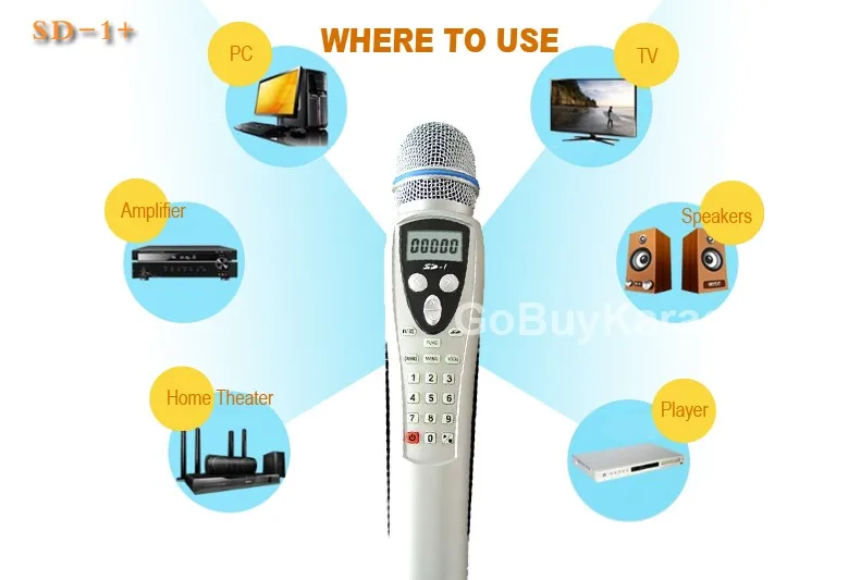 Spanish Portable SD karaoke player Magic Karaoke Sing Microphone Player, MTV/CDG/MP4/MP3 Spanish Music Media Player ,Sing along