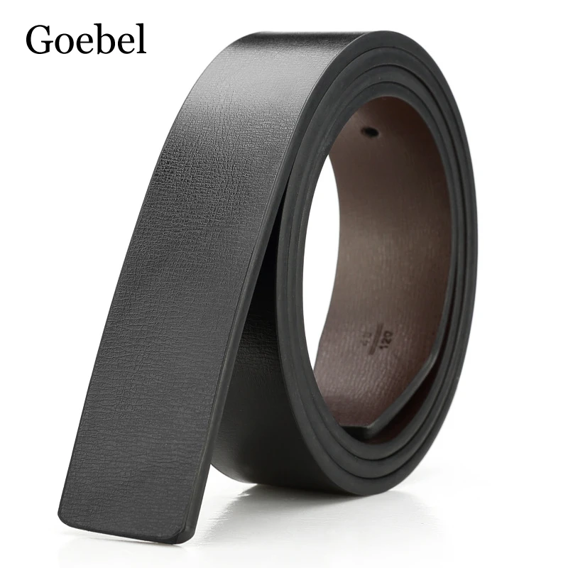 

Fashion No Buckle 3.3cm Wide PU Leather Man Belt Without Buckle Men Belts Individuality Casual Belts For Male