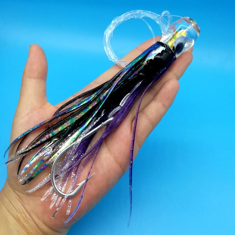 Cabeça de Polvo Isca de Pesca Hoofish Lote Grande Biônico Isca 42g 110g Cores Sul Óleo Barco Pesca Atum Enfrentar 6 Pçs - 5 High Quality Esporte e Lazer