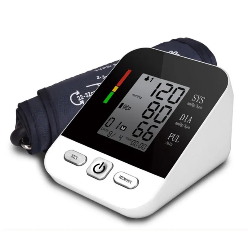 

Intelligent arm type Electronic Blood pressure meter Double users Who Tips Large screen display Voice prompt USB charging