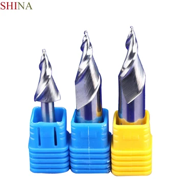 

SHINA 1pc Taper End Milling Cutter Luminous Character Spiral Taper Knife Acrylic Plastic Proceocessing Hardwood Engraving Bit