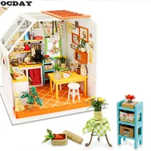 OCDAY 3D деревянная головоломка Kawaii DIY кукольный домик, строительная модель, миниатюрный чехол ручной работы, обучающая игрушка-головоломка для детей, подарки