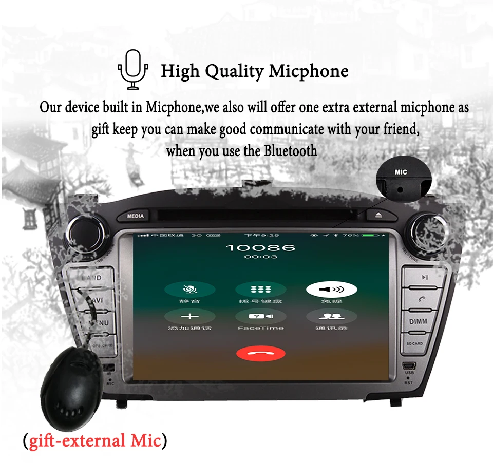 Top 2 din Android 9.0 car radio Stereo for HYUNDAI IX35 New Tucson 2009-2015 car dvd player gps navi with 4G RAM 64G ROM Map Car PC 5