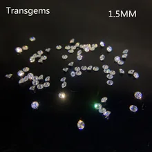 TransGems 1.5mm = 0.014 carat łącznie 1 CTW F kolor certyfikat Lab Grown Moissanite diament luźny koralik pozytywny Test