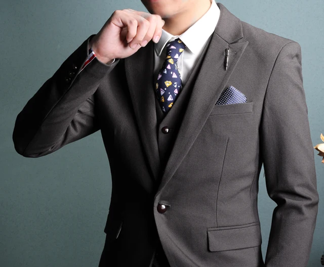 Bridalaffair Latest Wedding Dark Grey Suits Men Blazer S Navy Bridalaffair Latest Wedding Dark Grey Suits Men Blazer S Navy Blue Business Set Groom Tuxedo 3 Piece Jacket Pants Vest