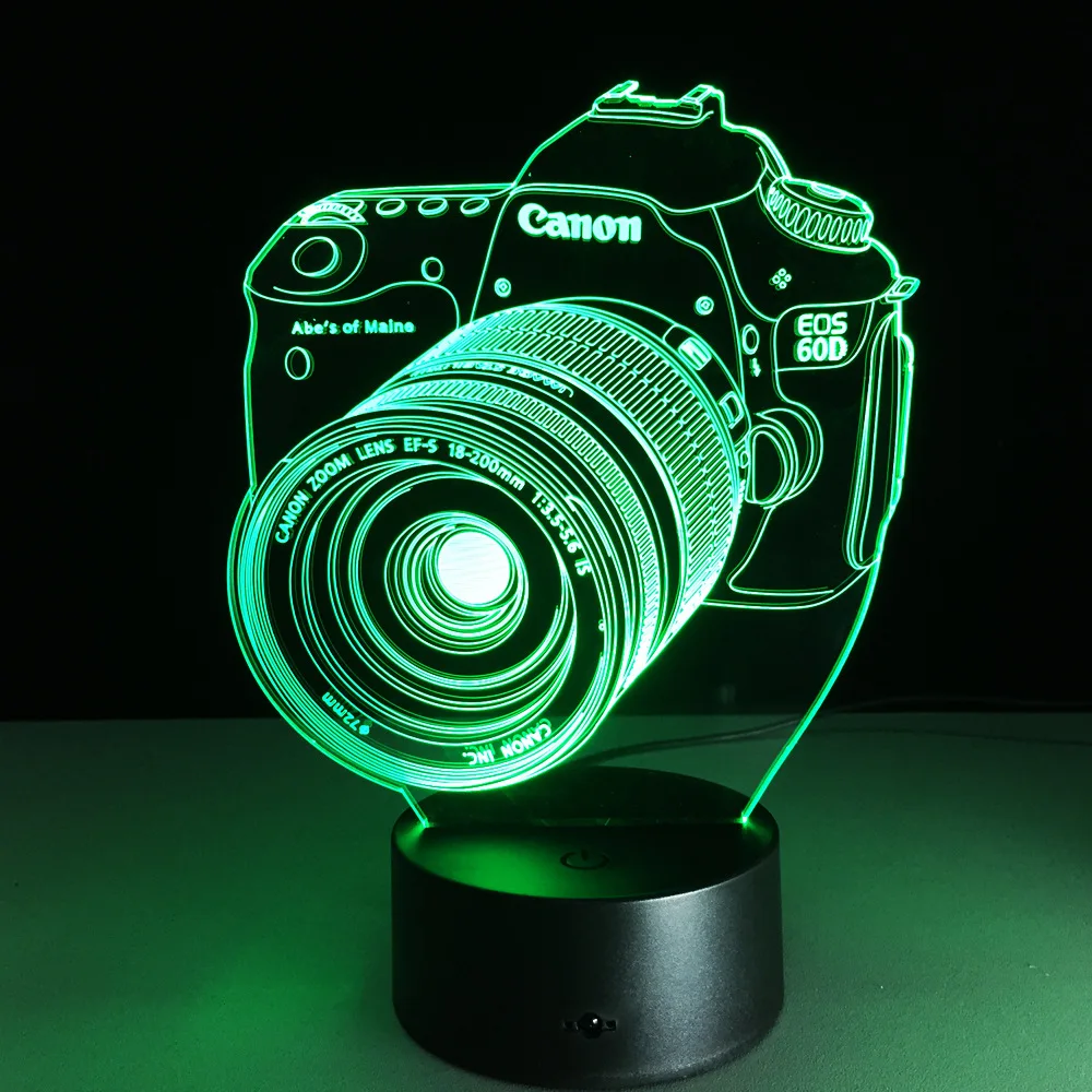 Valentines day gift 7 Color change 3D Hologram Camera Lamp Lights birthday Gift for girlfriend boyfriend anniversarie present