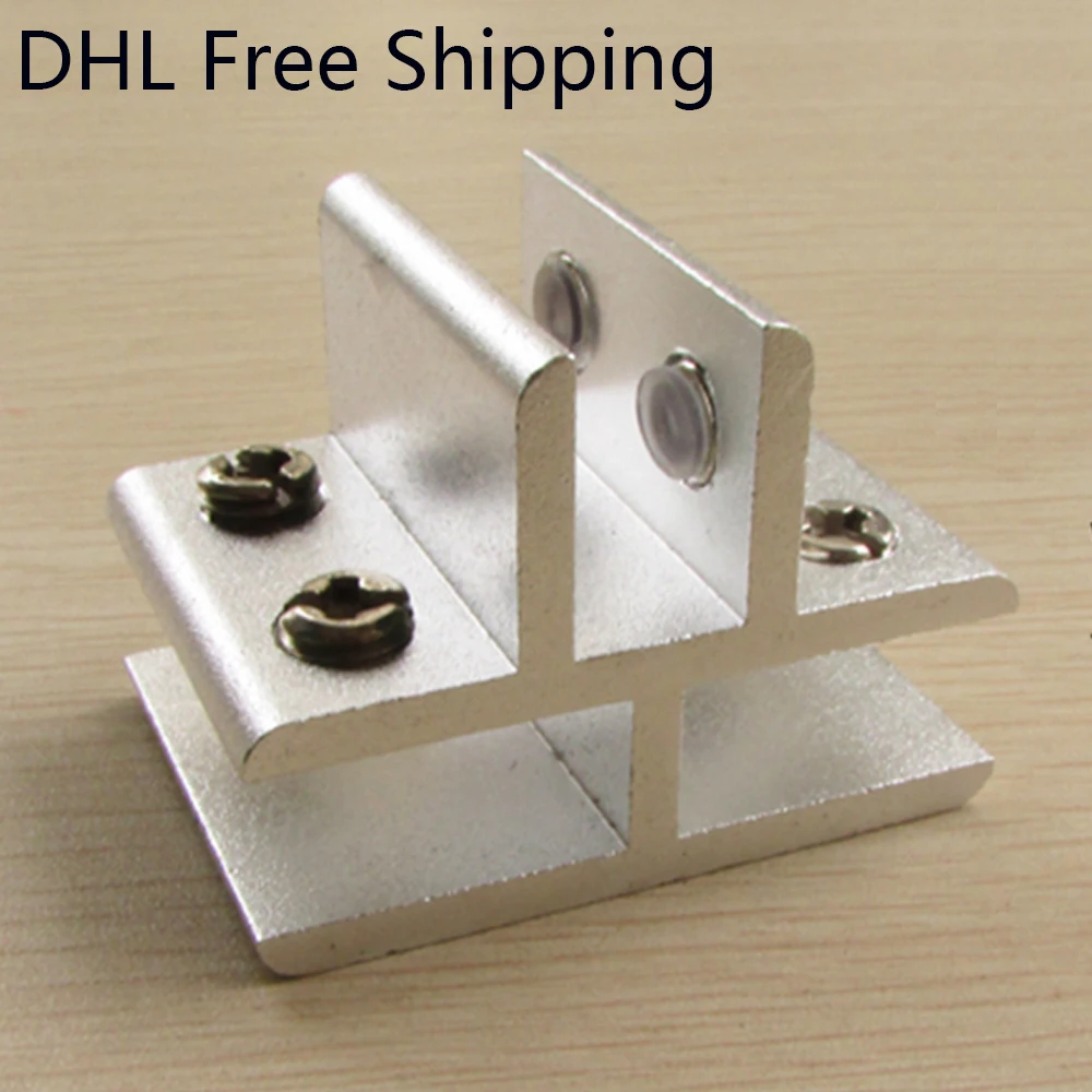 50PCS Aluminum Glass Clamps Clip Board Frame Shelf Fixed Holder Support Brackets