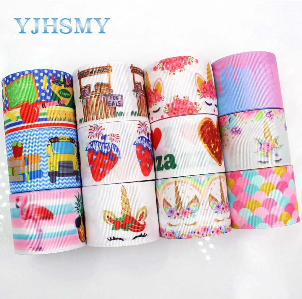 

YJHSMY G-18517-210(1\2'')38mm 5Yard/lot flash Cartoon Printed grosgrain ribbon,accessories Webbing, DIY handmade materials