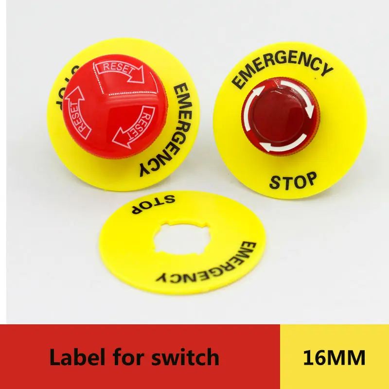 Electrical Equipment & Supplies 5pcs plastic emergency stop sign label