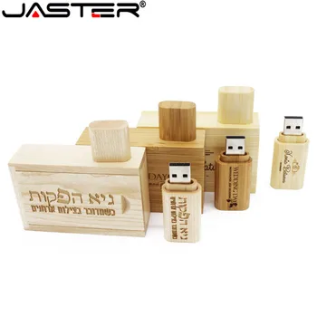 

JASTER (over 1 PCS free LOGO) maple usb+box usb flash drive pen drive wooden memory stick pendrive 8G 16GB 32GB wedding gift