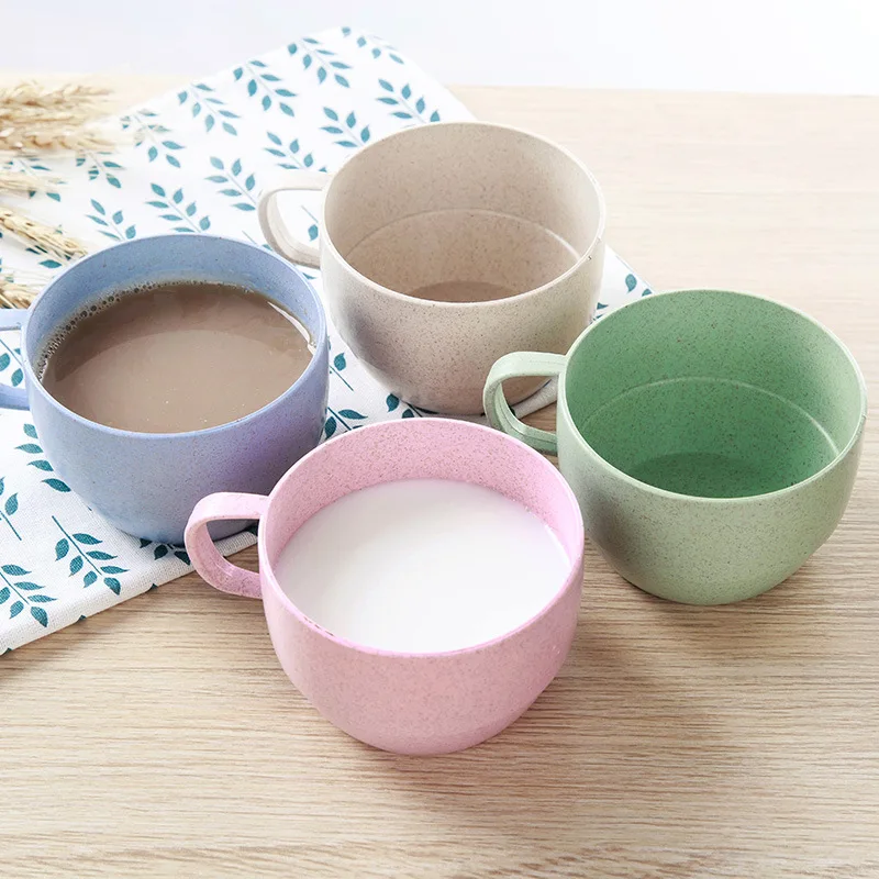 

YUJIE Office Coffee Cup Eco-friendly Mouthwash Cups Wheat Straw Milk Coffee Tea Cup Kitchen Supplies Children Water Cup