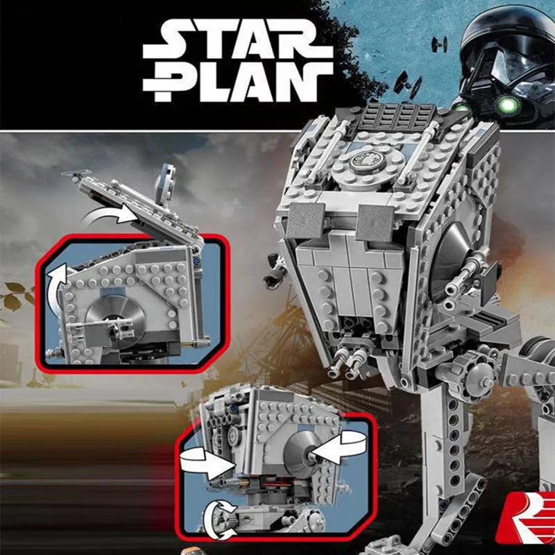 LOZ-471-Pcs-Star-Series-Guerre-La-Rogue-Un-AT-ST-Ensemble-Walker-ducatifs-Blocs-de