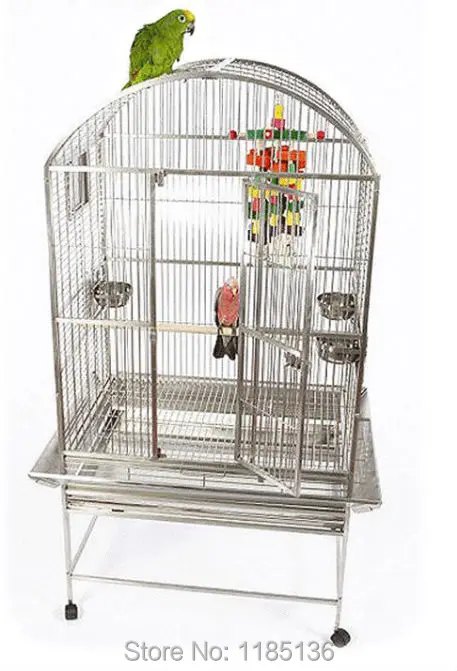

304 Stainless Steel Parrot Cage Open Top Bird Cage Cockatoos Macaws 28*22*61'' ST65R