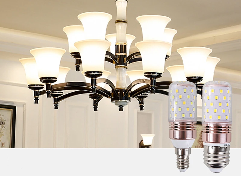8W 12W 16W LED Corn Light E14 E27 SMD2835 AC220V Household Decorative Chandelier Table Lamp (15)
