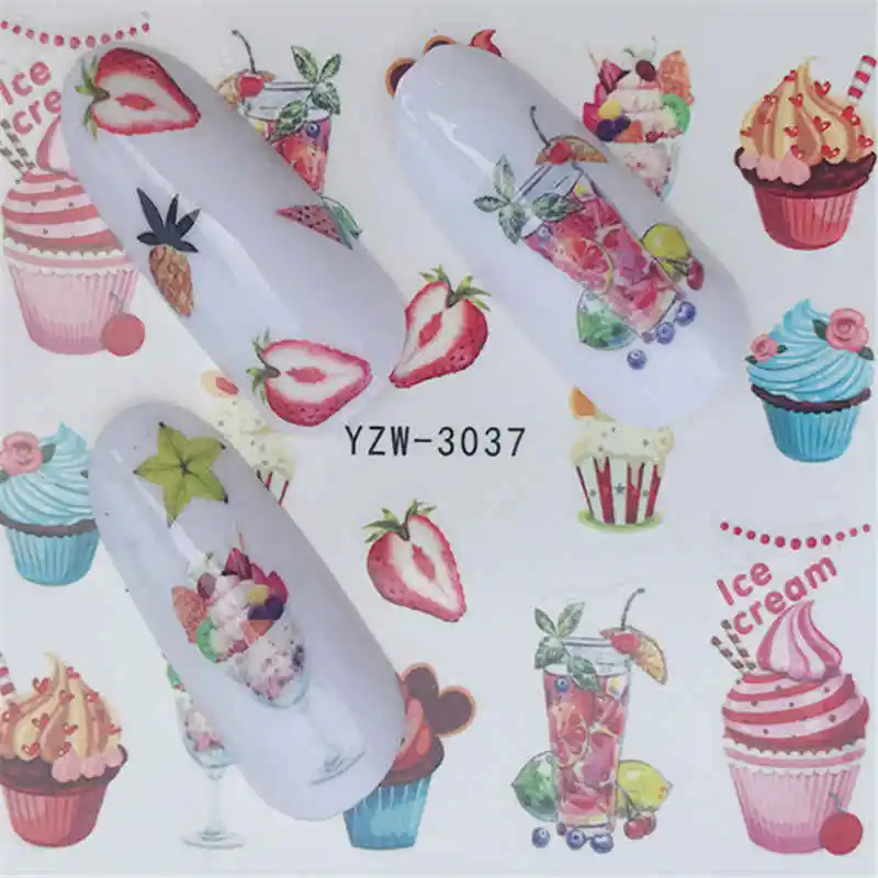 

Ice Cream Water Stickers For Nails Design Water Sliders Nail Art Decorations Stickers For Nails Inscriptions Nail Sticker Art