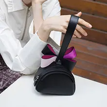 Новые модные женские сумки женская сумка мини стерео бант Pu кожа металлическое кольцо на молнии сумка форма пельменей сумка Милая