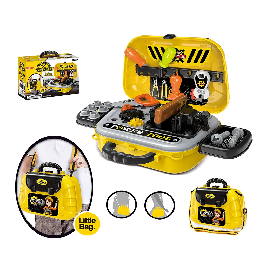 

Tools Shoulder Bag Kids Mini Playset Dollhouse Children Tool shoulder bag 29PCS simulation suitcase children educational toys