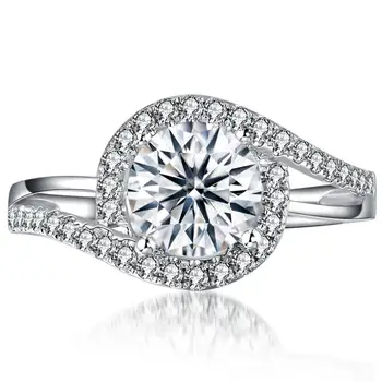 

Big Diamond 0.4CT Women Ring Natural Diamond 18K White Gold Wedding Ring Luxury Classic Fine Jewelry