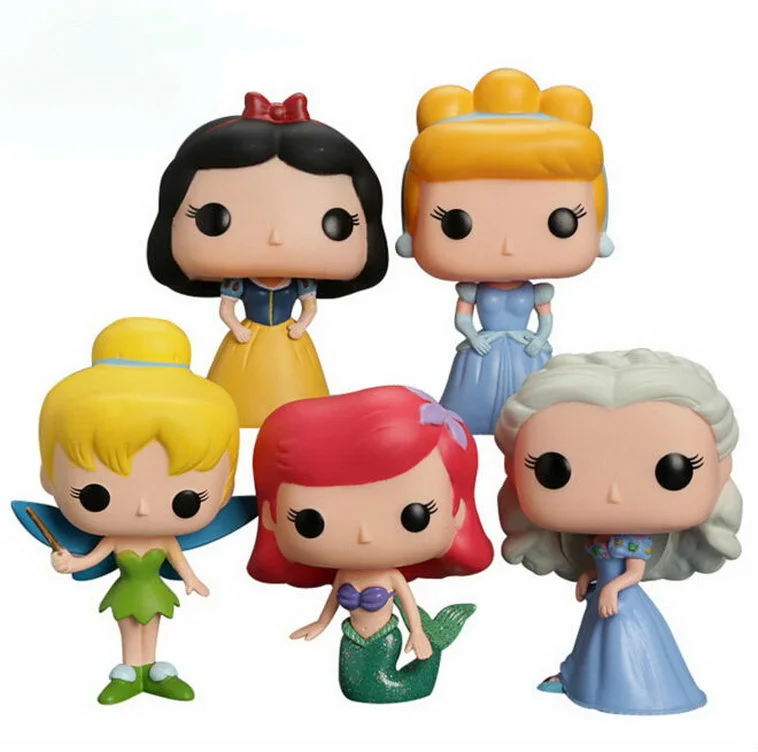 

TD ZW 10Cm Funko Pop Action Figure Princess Model Cinderella Tinker Bell Ariel Snow White Girls Collectible Toy With Box