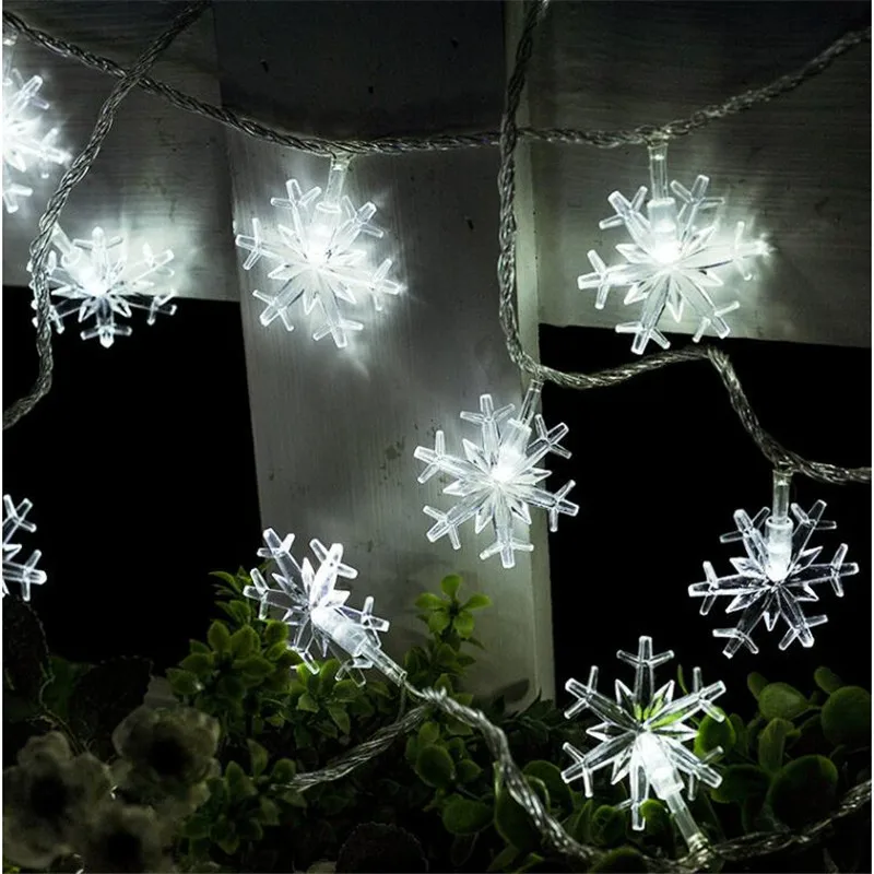 5M 28LEDS Snowflake LED String Lights Christmas Holiday Lighting for the Curtain Bedroom Party Wedding Decoration