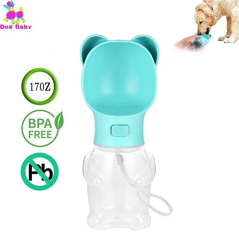 

500ML Portable Pet Dog Water Bottle Travel Dog Shape Water Bowl Cat Feeding Drinking Cup Outdoor Dog Water Dispenser Pet Product