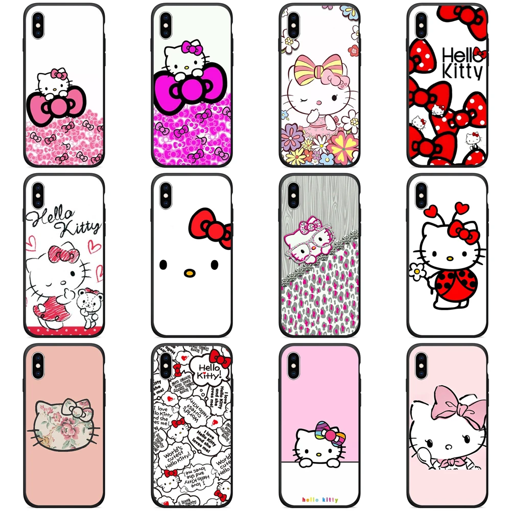 

TPU Phone Case for iPhone x Silicone Phone Back Shell Hello Kitty for iPhone 8 Plus 6 6s se x xr xs max 5s Phone Cover