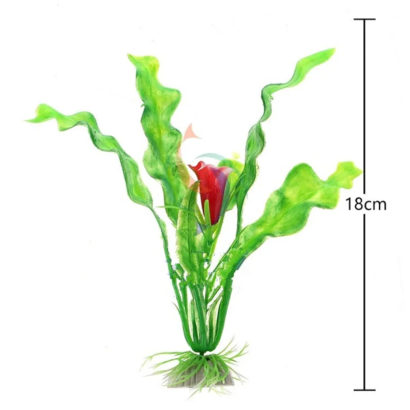 7 бифуркация зеленая имитация искусственного цветка защитные материалы ПВХ водные растения аквариумные аксессуары украшения