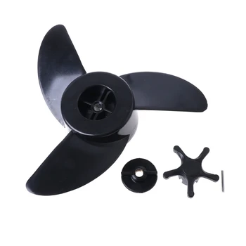 

Black 3 Blades Motor Boat Propellers Electric Engine Outboard For Haibo ET34 ET44 ET54