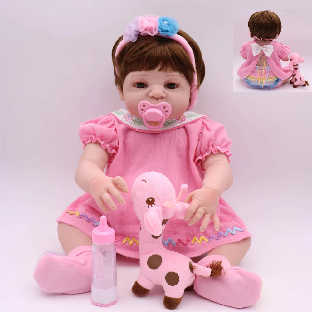 

NPKDOLL Reborn Baby Dolls Girl Pink Full Vinyl Bath Toys Lifelike Newborn Manufacture Promotions Bebe Boneca Beautiful Christmas