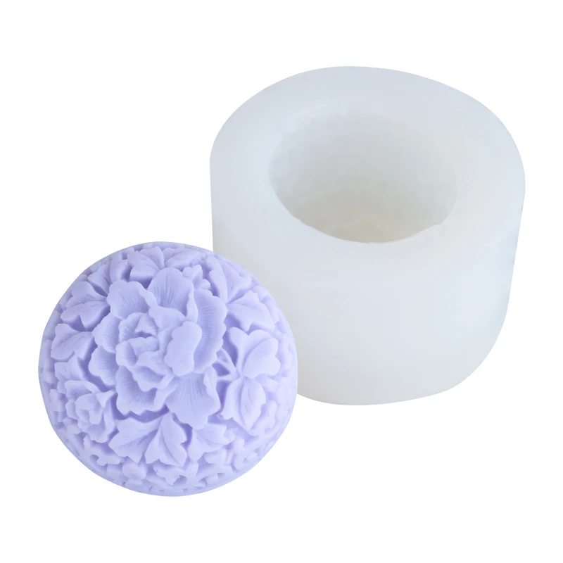 Goede Pioen Bloem Zeep Siliconen Mal DIY Aroma Gips Ambachten Maken Mold 3D Ronde Handmand Zeep Mallen