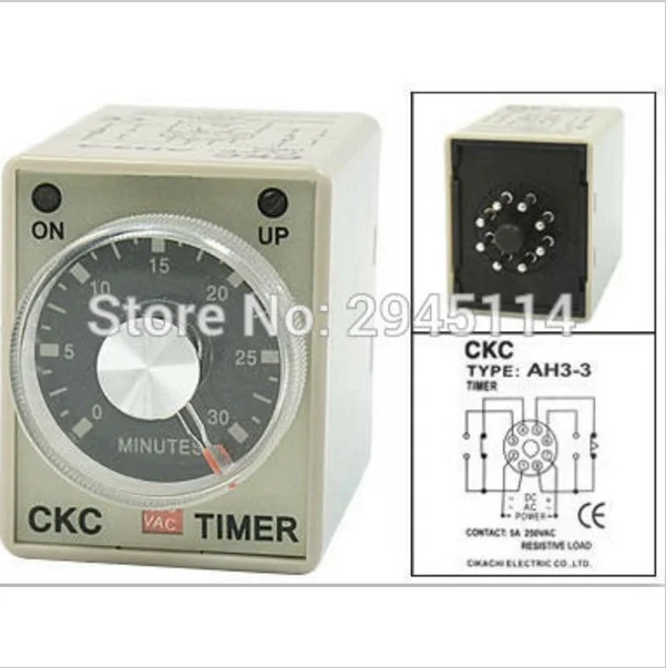 

1S AH3-3 Power on Delay Timer Time Relay24VDC Plastic Housing 8 Pin