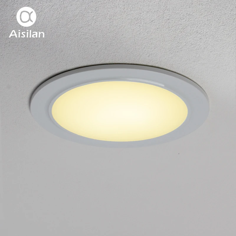

Aisilan LED Downlight Round Recessed Lamp LED Panel Ceiling Spot light For Indoor 12W For bathroom Kitchen living room corridor