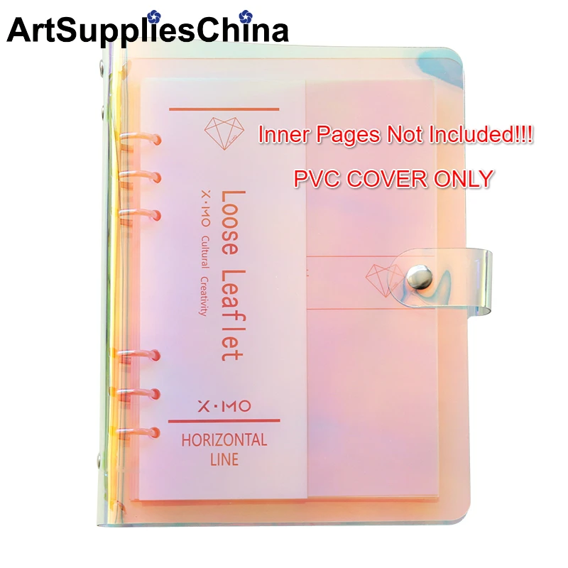 

Rainbow Color Document Folder Soft PVC Cover Personal Schedule Organiser Loose-leaf Binder Diary Organizer--PVC Cover ONLY
