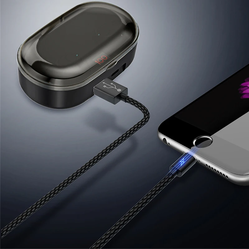 8D Stereo TWS 5.0 Bluetooth Earphone Wireless Earbuds IPX6 Waterproof Headset 2600mAh LED Smart Power Bank auriculares elari Ap2