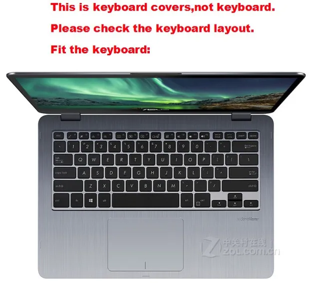 Прозрачный чехол клавиатура из ТПУ для ноутбука ASUS VivoBook Flip TP410U TP410UA TP410UR/E406SA/B9440UA