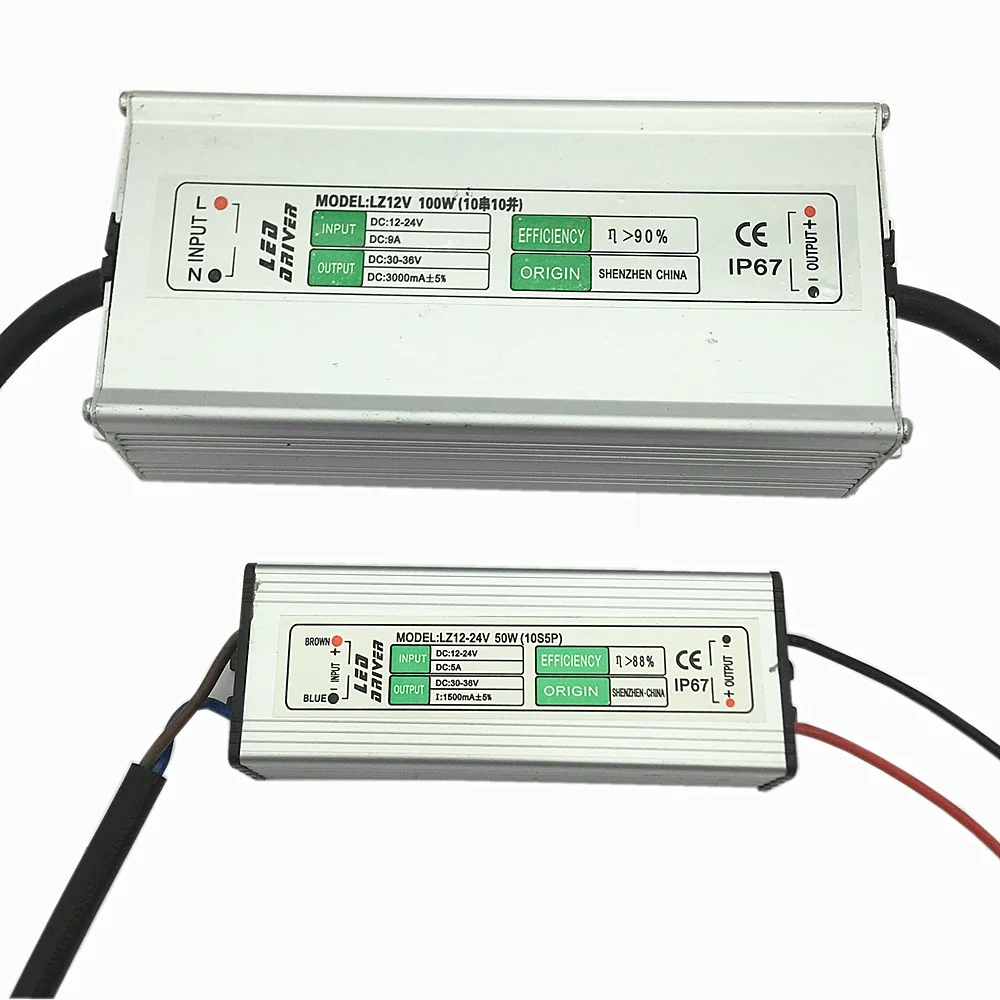 DC12-24 Vlow давления на выход DC 30-36 V светодиодный драйвер IP67 Водонепроницаемый освещения трансформаторный источник питания мощностью 10 Вт, 20 Вт, 30 Вт, 50 Вт 100W