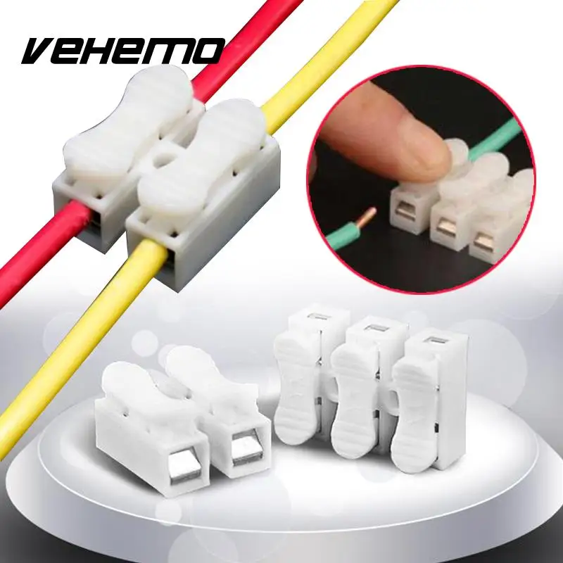 

2018 30PCS x 2P Lamp Quick Spring Connector Clamp Cable Wire Connector Terminal Block