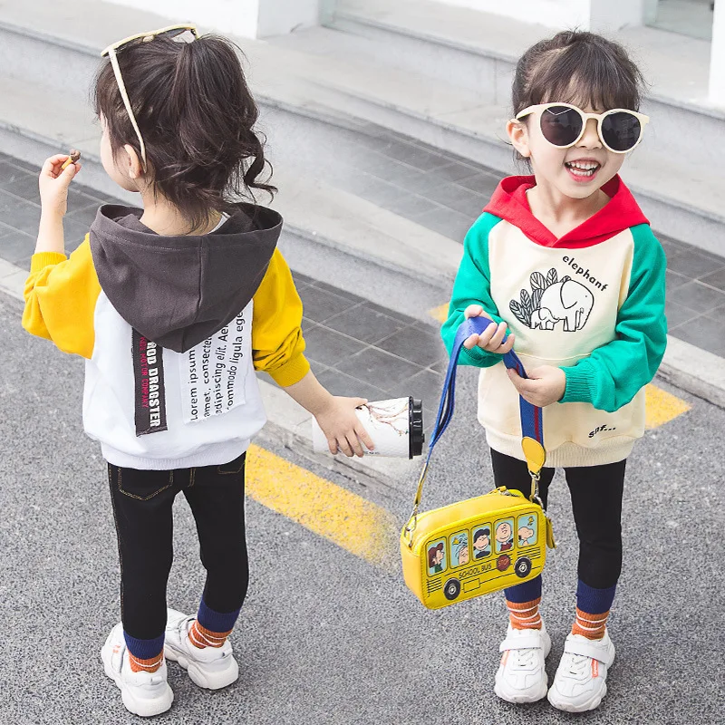 

Spring Autumn Girls Tops New 2019 Children Fashion Cotton Long Sleeve Sweatshirt For Girls Casual Hooded Pullover 2-3-4-5-6years