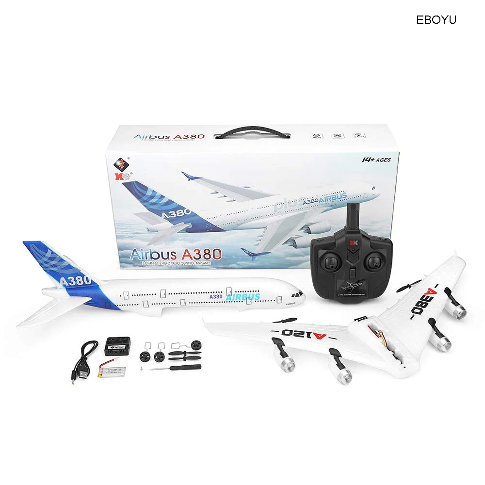 Модель Wltoys Xk A120 Airbus A380 радиоуправляемый самолет 2 4g 3ch Epp Rc с фиксированным крыльем