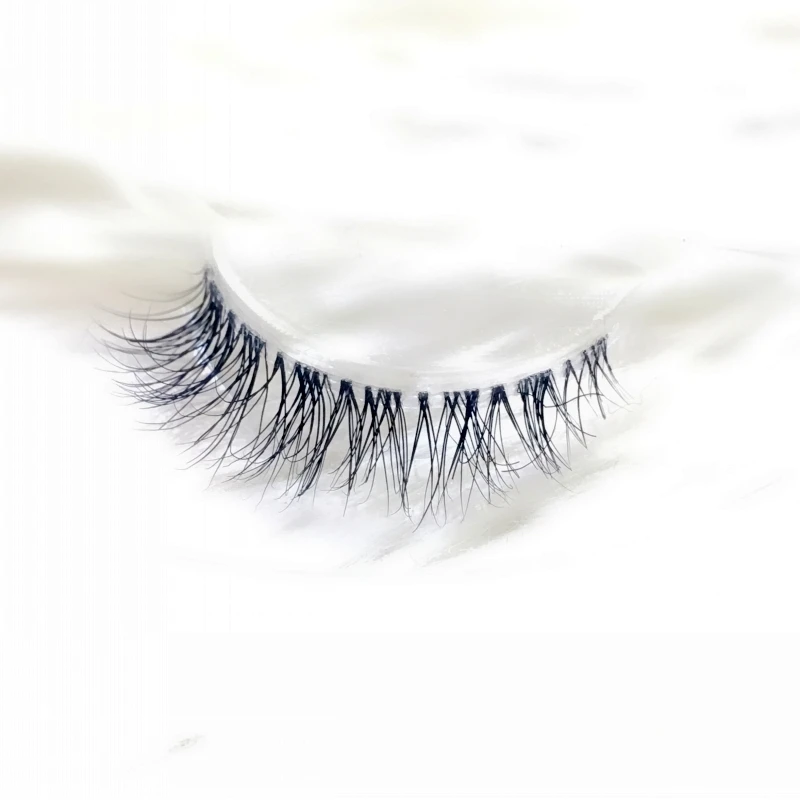 

Transparent stem Mink Hair Eyelashes reusable Natural 3D Mink Messy Popular short False Eyelash Full Strip Eyelashes Extension