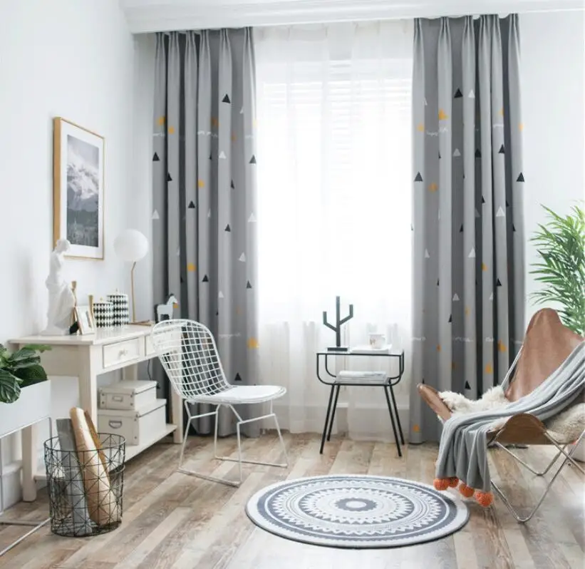 Скандинавские модные геометрические шторы на заказ современные шторы для гостиной спальни 70-90% стиль затенения