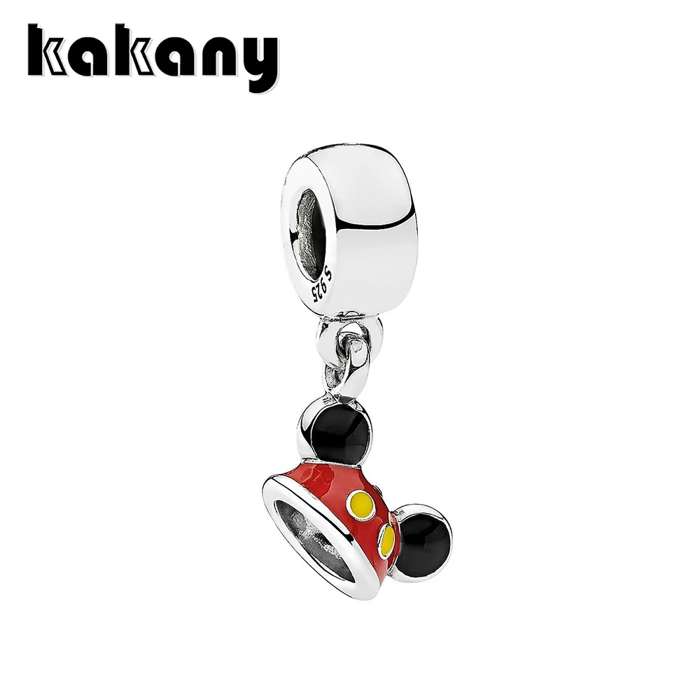 

2019 High Quality 1:1 Original 925 Sterling Silver Disne Ear Hat Charm Gift For Women Female Diy Jewelry