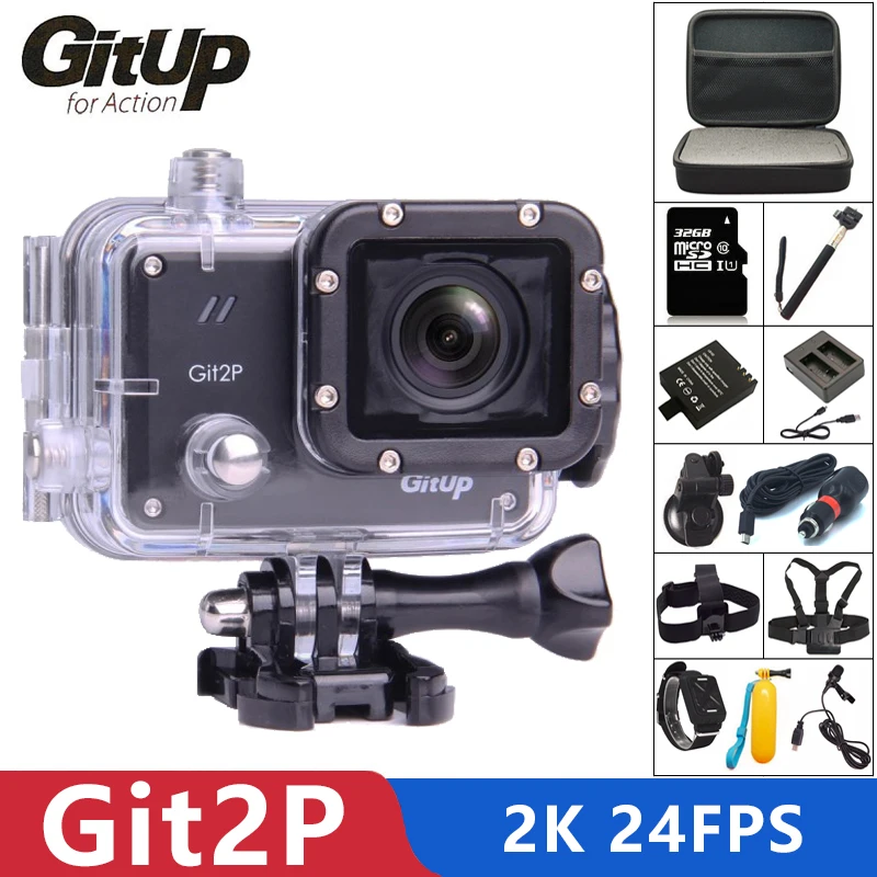 GitUP Git2 P экшн камера 2 К Wifi Спорт DV PRO Full HD 1080 P 30 м Водонепроницаемый мини Видеокамеры 1.5 дюймов Новатэк 96660 Cam экшен камера