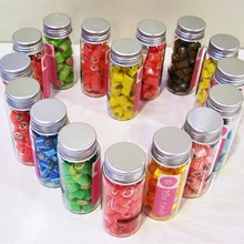 5 шт маленькая Конфета стеклянная бутылка, с уплотнителем олова коробка флаконы с алюминиевой крышкой